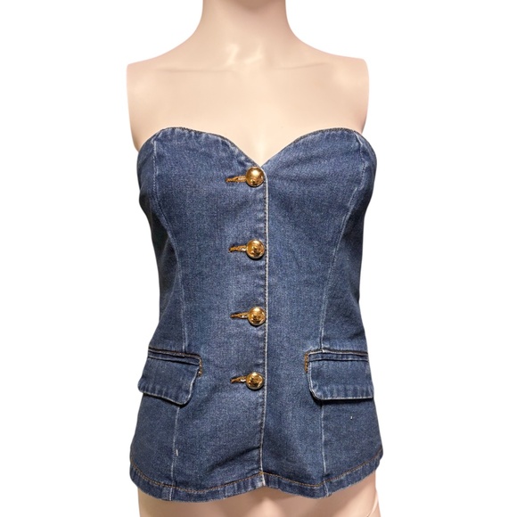 Sincerely Jules Denim strapless top - size large - Picture 1 of 2